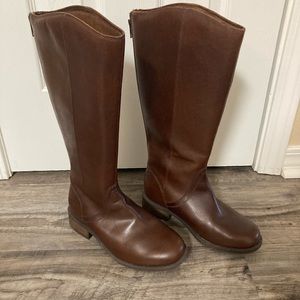 Brown leather UGG brand boots, size 8.5